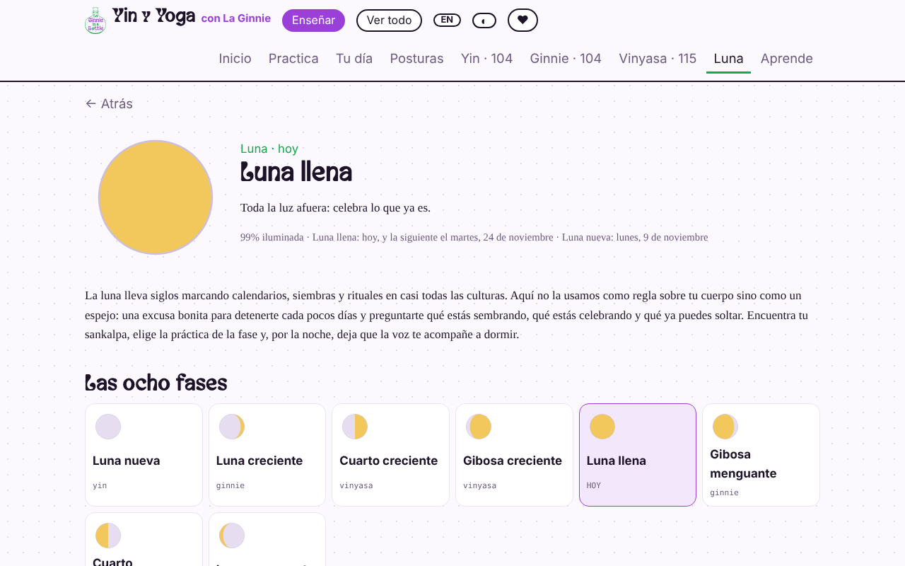 La luna de hoy y su práctica